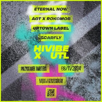 Na szaro-białym tle odblaskowe napisy informujące o wydarzeniu.