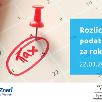 W tle kalendarz z zaznaczoną datą i podpisem "TAX". z prawej tytuł szkolenia: Rozliczenia podatkowe za rok 2021, 22.03.2022. Na dole logotypy organizatorów: Poznań Biznes Partner i Krajowa Izba Doradców Podatkowych.
