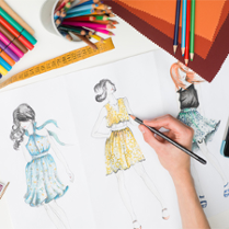 rysunek z projektami ubrań