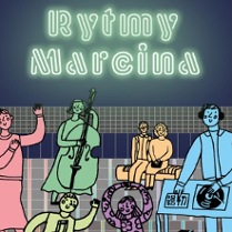 roztańczone kolorowe osoby na ul. święty Marcin