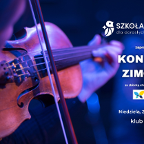 Osoba gra na skrzypcach, informacje o koncercie.
