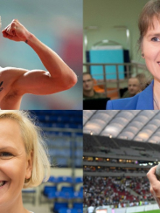 Cztery zdjęcia: Tomasz Majewsk, Renata Mauer-Różańska, Otylia Jędrzejczak, Marcin Lewandowski