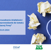 Grafika promująca szkolenie pt. Zakładanie i prowadzenie działalności gospodarczej - wprowadzenie do tematu "własnej firmy".