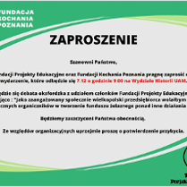 Zaproszenie z informacjami o nazwie i czasie.