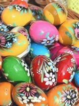 Zdjęcie wielkanocnych pisanek.