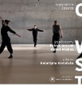 zdjecie przedstawiające tancerzy ubranych w czasrne stroje w ruchu, po prawej stronie grafiki informacje o warsztatach w kolorze białym