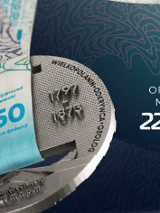 Na fotografii rewers medalu 22. Poznan Maraton.