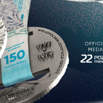 Na fotografii rewers medalu 22. Poznan Maraton.