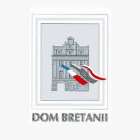 Na szarym tle logo Domu Bretanii.