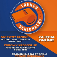 plakat wydarzenia z logo programu Trener Senioralny