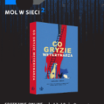 Plakat dotyczący spotkania w sieci. W środku książka Co gryzie Weterynarza.