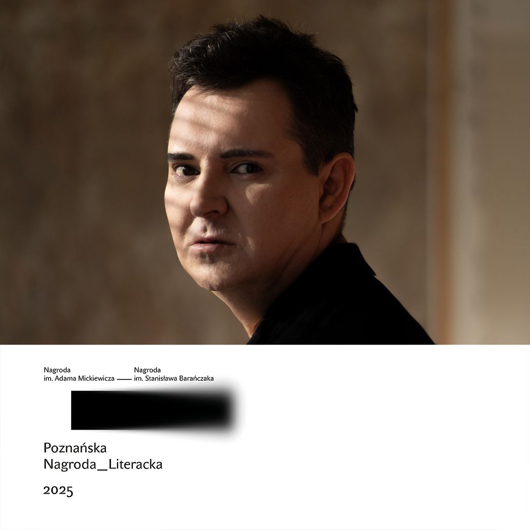 Michał Witkowski został laureatem tegorocznej Poznańskiej Nagrody Literackiej - Nagrody im. Adama Mickiewicza fot. CK Zamek Grafika ze zdjęciem Michała Witkowskiego