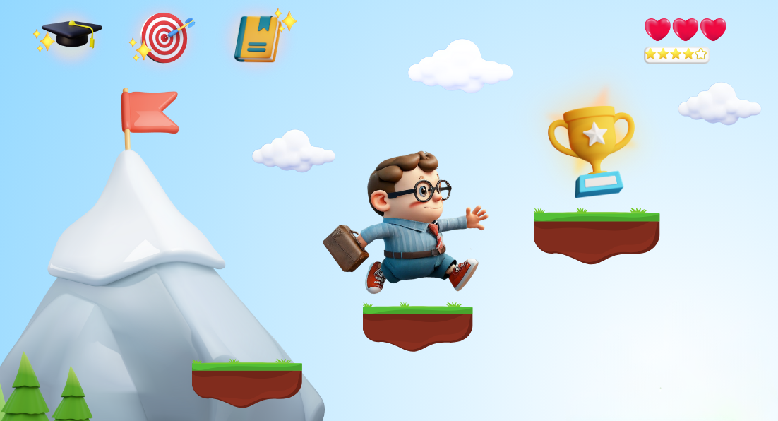 Kolorowa grafika nawiązująca do gry komputerowej