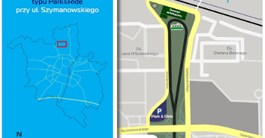 Mapa lokalizacji parkingu P&R Szymanowskiego