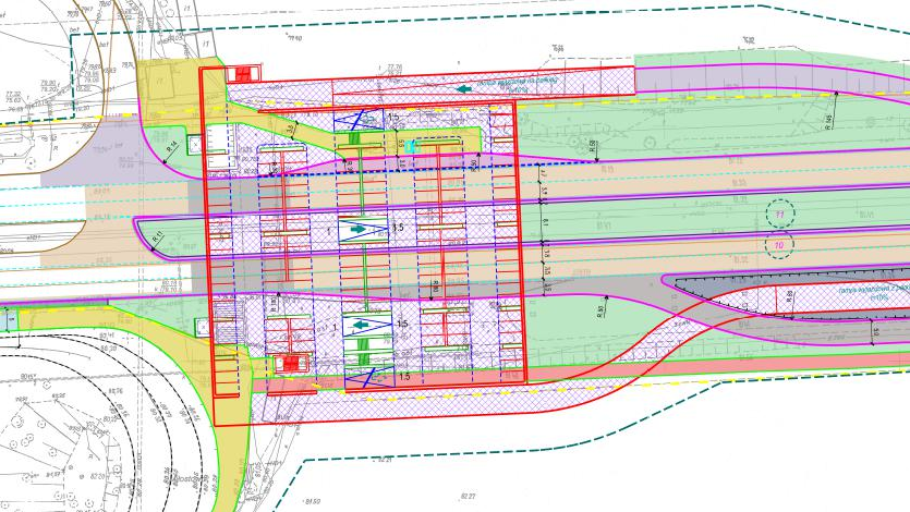 Plan sytuacyjny parkingu P&R na Miłostowie