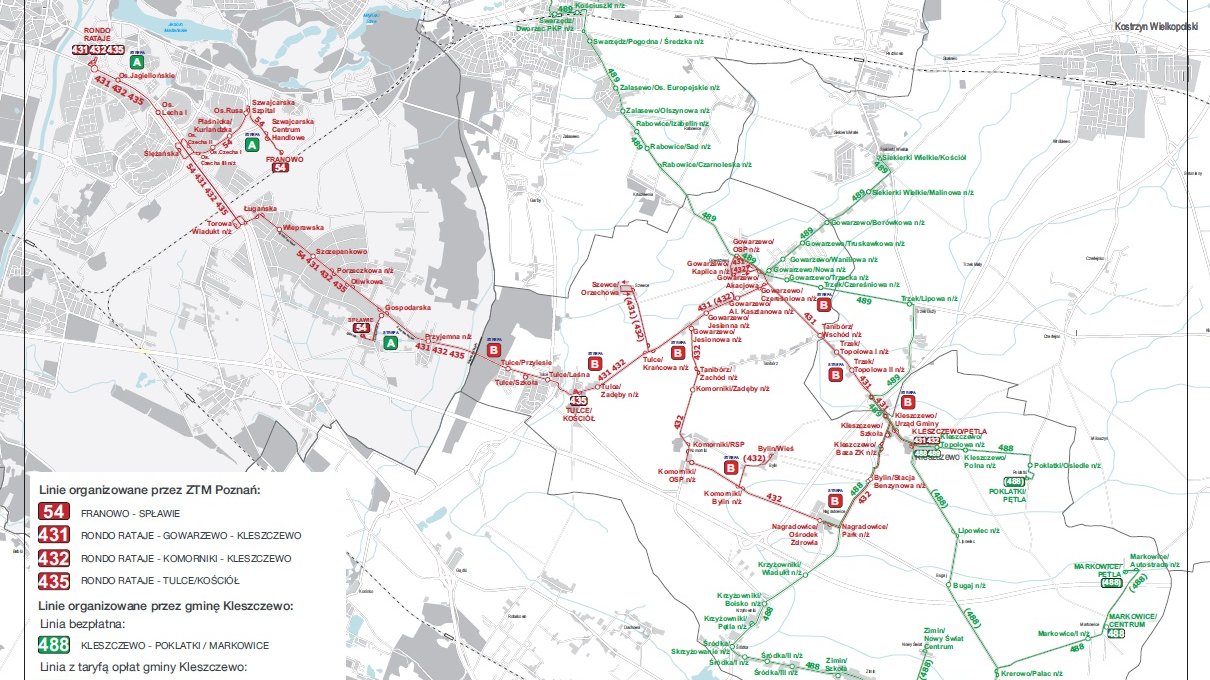 Schemat zintegrowanego transportu Poznania i Gminy Kleszczewo