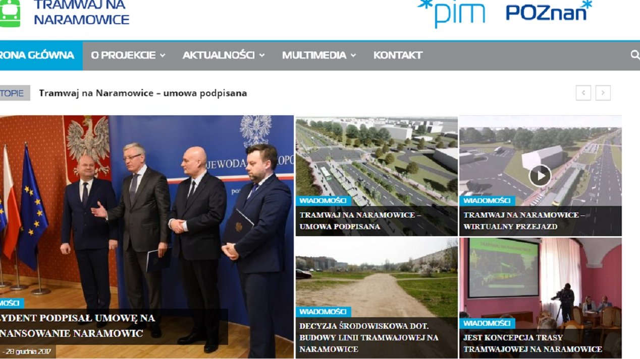 Na nowej stronie znajdziemy wszystkie informacje dotyczące budowy tramwaju na Naramowice