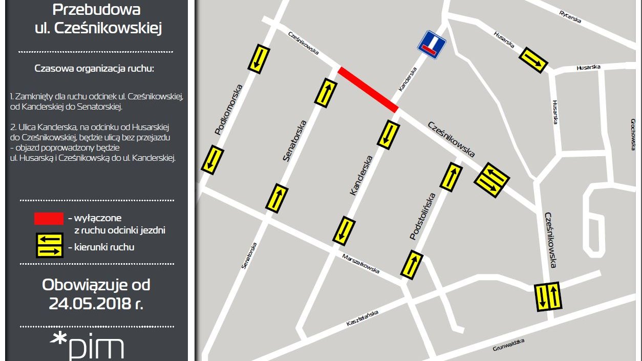 Przebudowa ul. Cześnikowskiej - zmiana organizacji ruchu