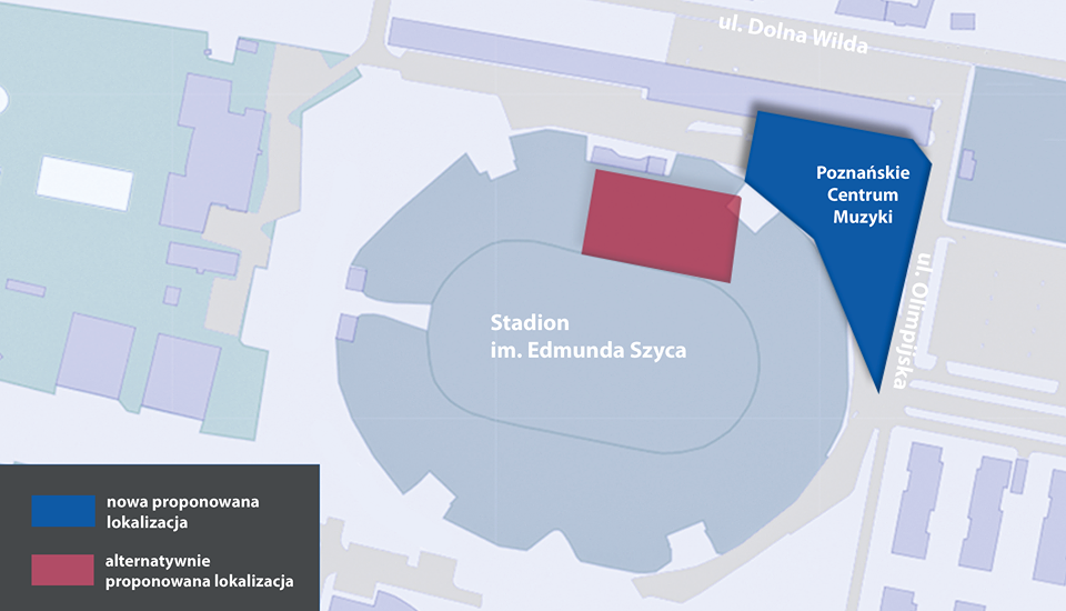 Lokalizacja budynku poza stadionem pozwoliłaby lepiej wykorzystać potencjał przestrzeni - grafika artykułu