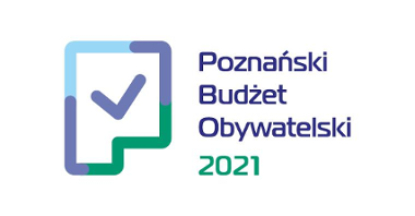 Na ilustracji znajduje się logo Poznańskiego Budżetu Obywatelskiego 2021
