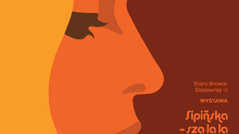 Ilustracja przedstawia plakat zapowiadający wystawę poświęconą Urszuli Sipińskiej - ze szczegółami dotyczącymi miejsca i godziny