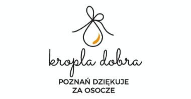 Grafika z logo akcji i hasłem: Kropla dobra - Poznań dziękuje za osocze