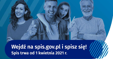 Galeria zdjęć przedstawia grafiki promujące udział w Narodowym Spisie Powszechnym.