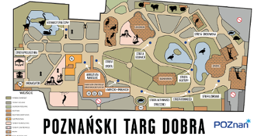 Grafika przedstawiająca plan zoo i miejsca wydarzeń