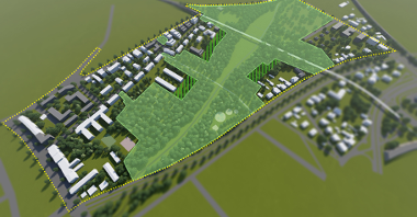 Na zdjęciu grafika przedstawiająca obszar objęty planem zagospodarowania miejscowego