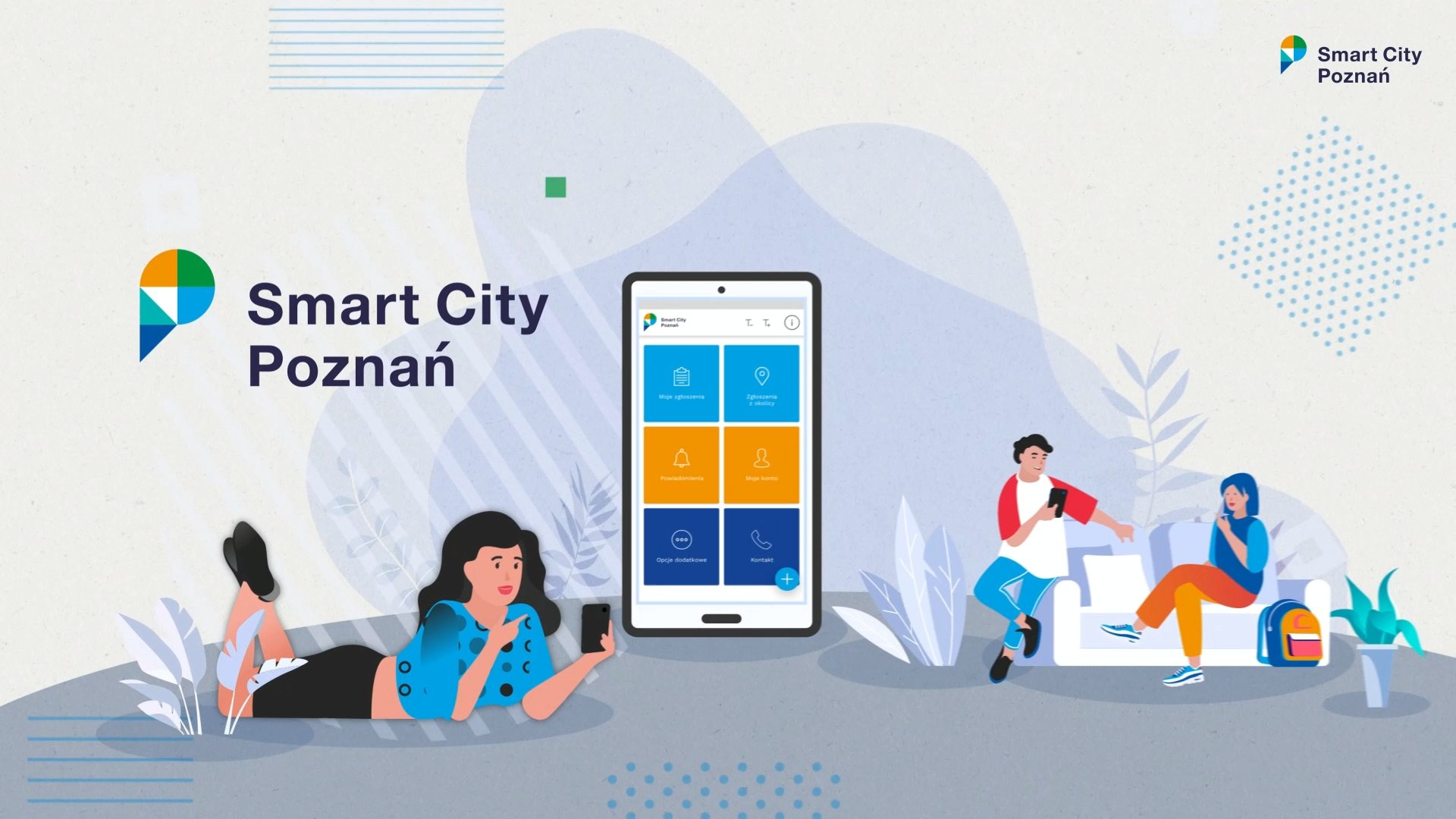 Galeria zdjęć przedstawia grafiki promujące nową odsłonę aplikacji Smart City Poznań. - grafika artykułu