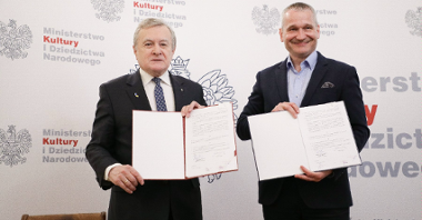 Na zdjęciu: wicepremier oraz minister kultury i dziedzictwa narodowego prof. Piotr Gliński, a także Jędrzej Solarski, zastępca prezydenta Poznania.