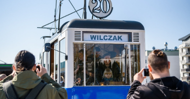 Niebieski, historyczny tramwaj wypożyczony z Krakowa