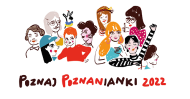 Grafika: rysunek wielu kobiet w zróżnicowanym wieku, poniżej napis: Poznań poznanianki 2022