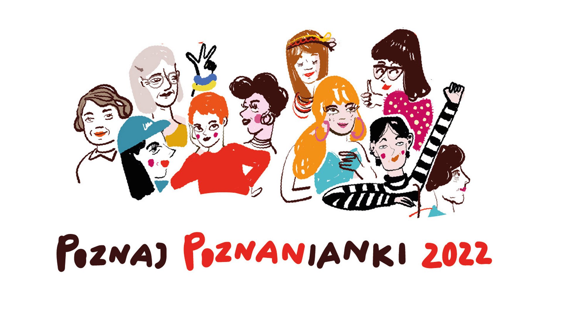 Grafika: rysunek wielu kobiet w zróżnicowanym wieku, poniżej napis: Poznań poznanianki 2022 - grafika artykułu