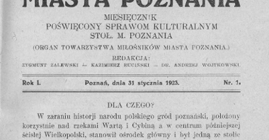 Pierwsza strona Kroniki Miasta Poznania z datą 31 stycznia 1923 r.