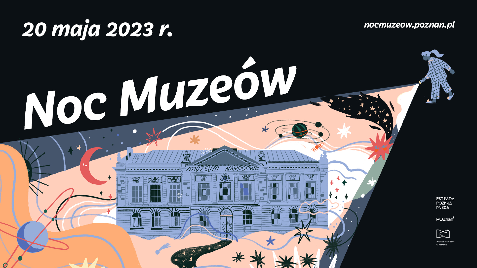 Grafika wydarzenia z informacjami o akcji oraz grafiką muzeum w Poznaniu - grafika artykułu