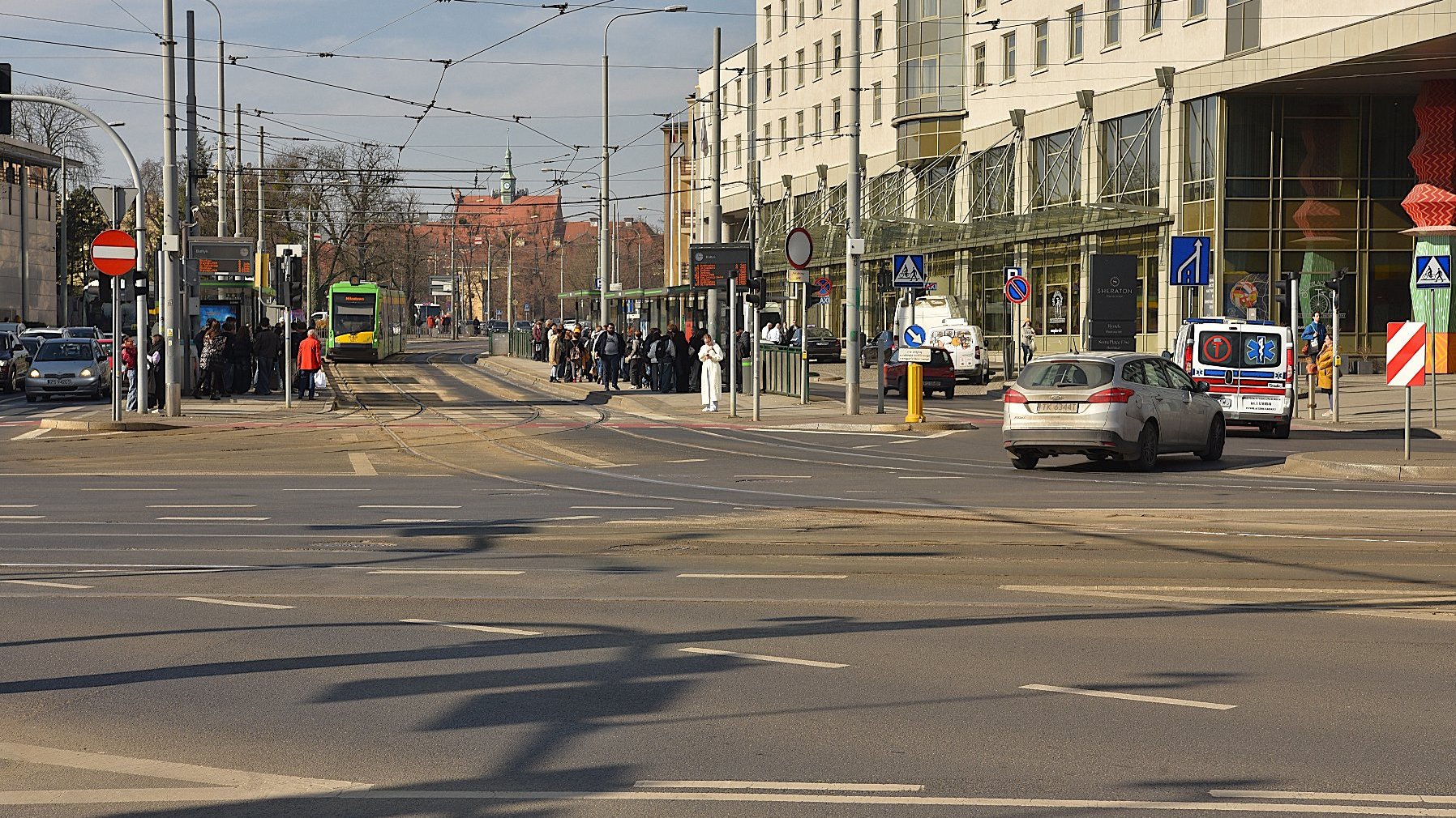 Widok na przystanki przy Bałtyku