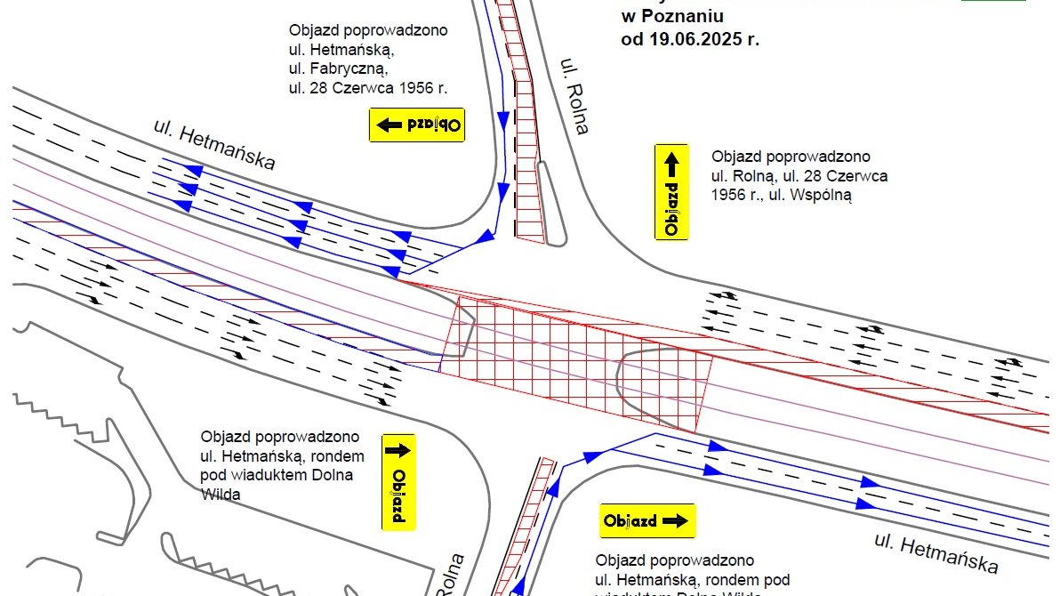 Schemat z zaznaczonymi miejcami zmian organizacji