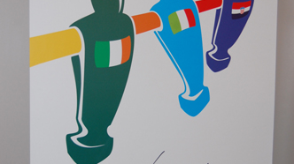 Plakat z autografami piłkarzy włoskiej drużyny narodowej na UEFA EURO 2012