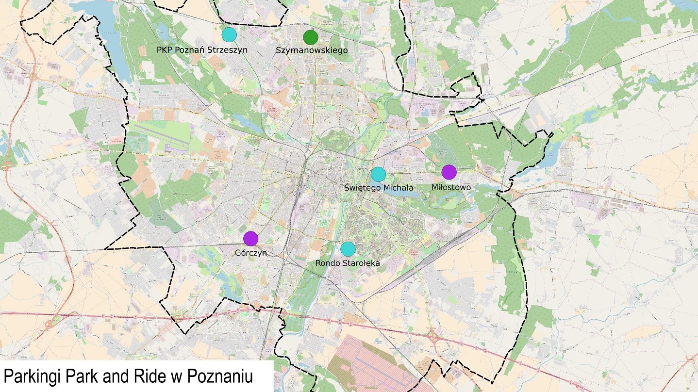 W tych miejscach docelowo powstaną parkingi typu "parkuj i jedź" - grafika artykułu