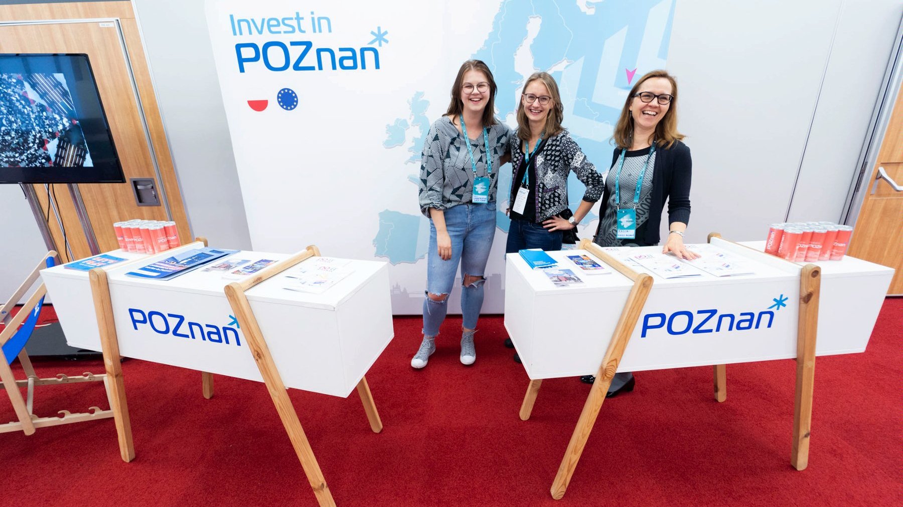 The stand of the City of Poznań during the 1st edition of the Pozitive Technologies conference, 2019