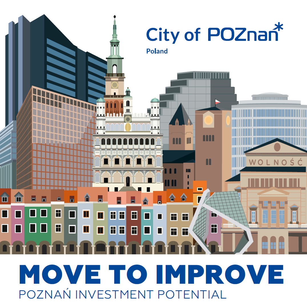 Cover of the folder containing illustrated Poznań: Old Market, Wolności square, Okrąglak, Nowy Rynek, Baltyk.