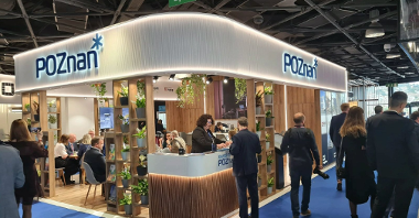 The picture show's last year's stand of the City of Poznań at MIPIM fair.