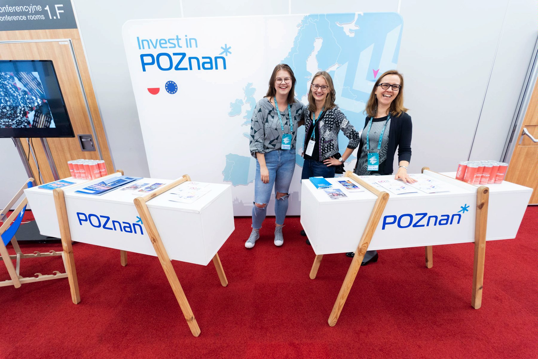 The stand of the City of Poznań during the 1st edition of the Pozitive Technologies conference, 2019