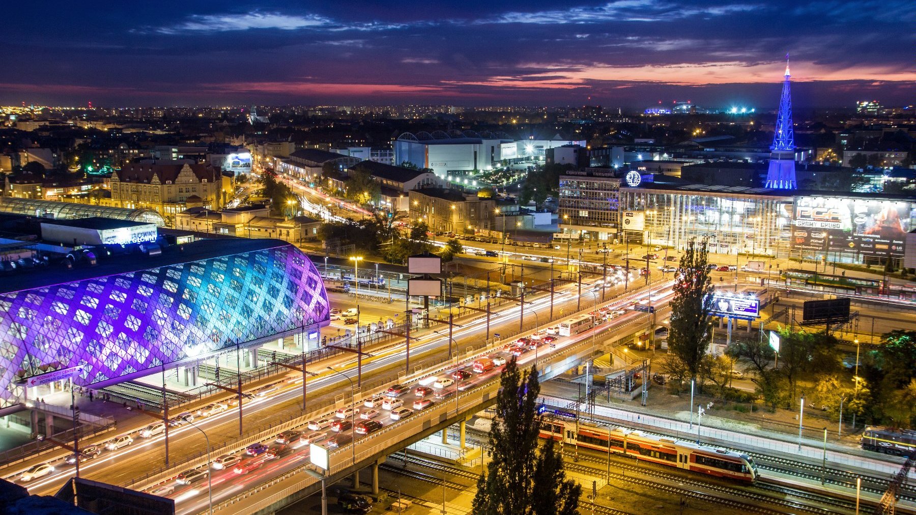 View of Poznań - Poznań Main Station, Poznań International Fair