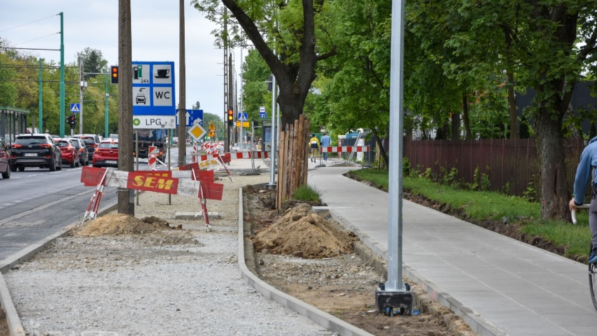 Droga rowerowa wzdłuż ulicy Grunwaldzkiej - zbliża się koniec prac