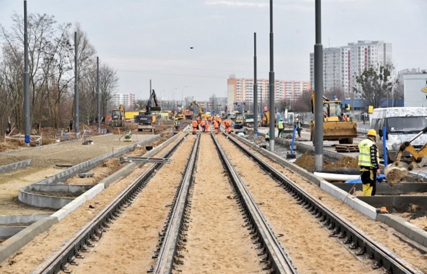 Trasa tramwajowa przy ul. Unii Lubelskiej na półmetku - grafika artykułu