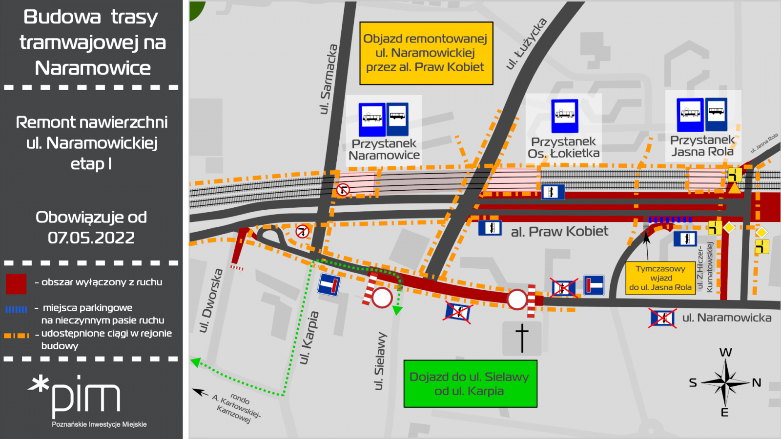 Wyłączenie z ruchu i remont fragmentu ul. Naramowickiej - grafika artykułu