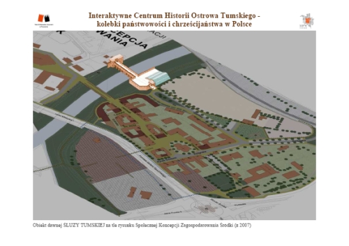 Na zdjęciu widać papierową mapę Ostrowa Tumskiego - projekt graficzny.