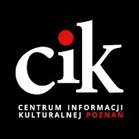 Na czarnym tle biały napis CIK - Centrum Informacji Kulturalnej